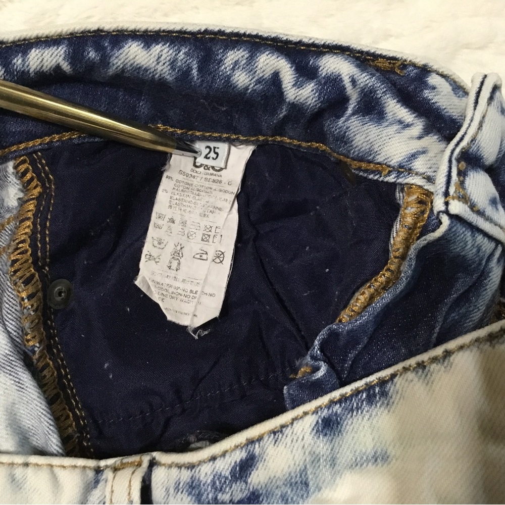 Dolce and Gabbana acid wash distress jeans size 25 - Picture 13 of 14